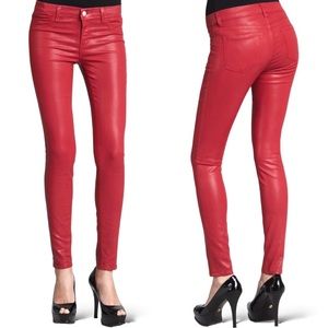 J Brand | NWOT Coated Skinny Jeans Red Size 24